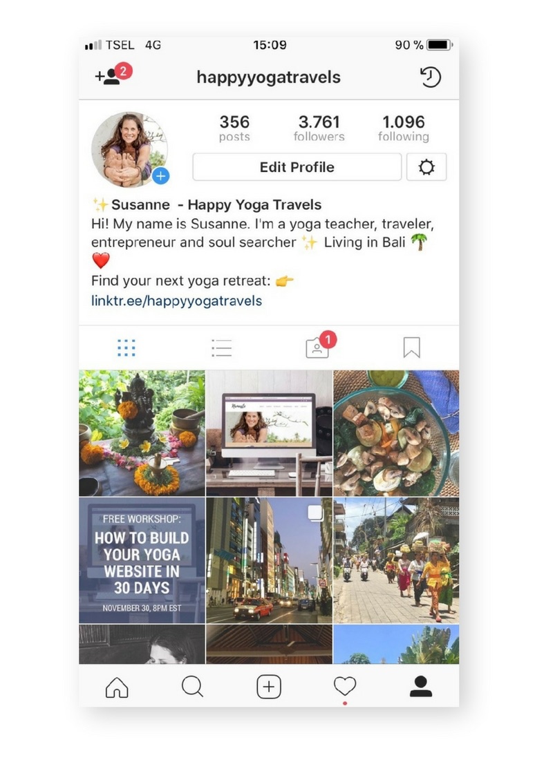 Instagram Profile Happy Yoga Travels