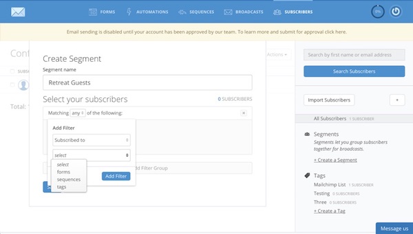 How to get Started with ConvertKit: segments and tags