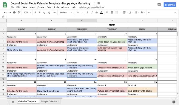 How to plan 1 month of social media updates Happy Yoga Marketing