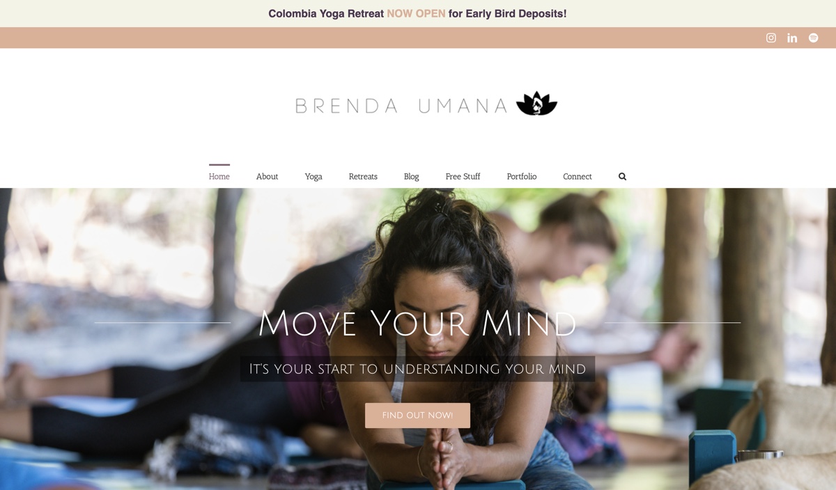Brenda yoga teacher website