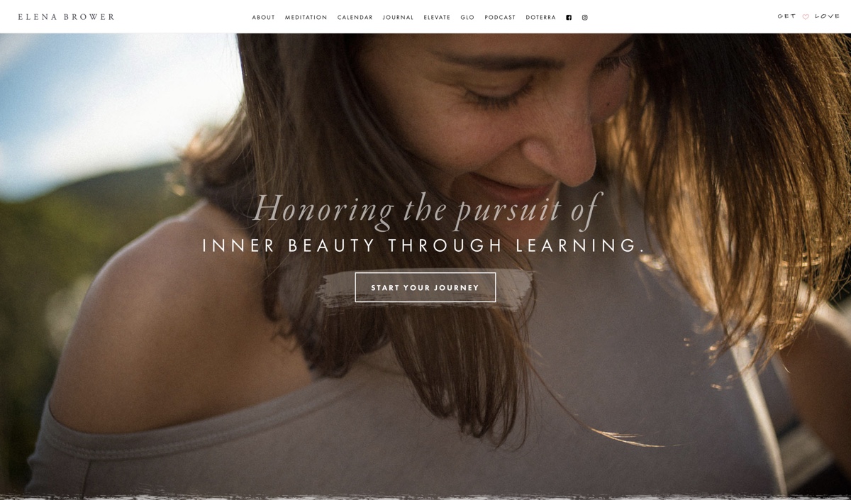 Elena Brower yoga teacher website example