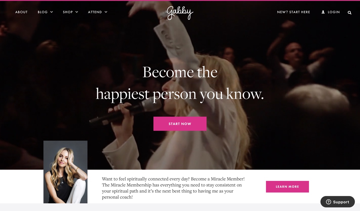 Gabby Bernstein website example