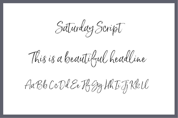 Handwritten Font Saturday